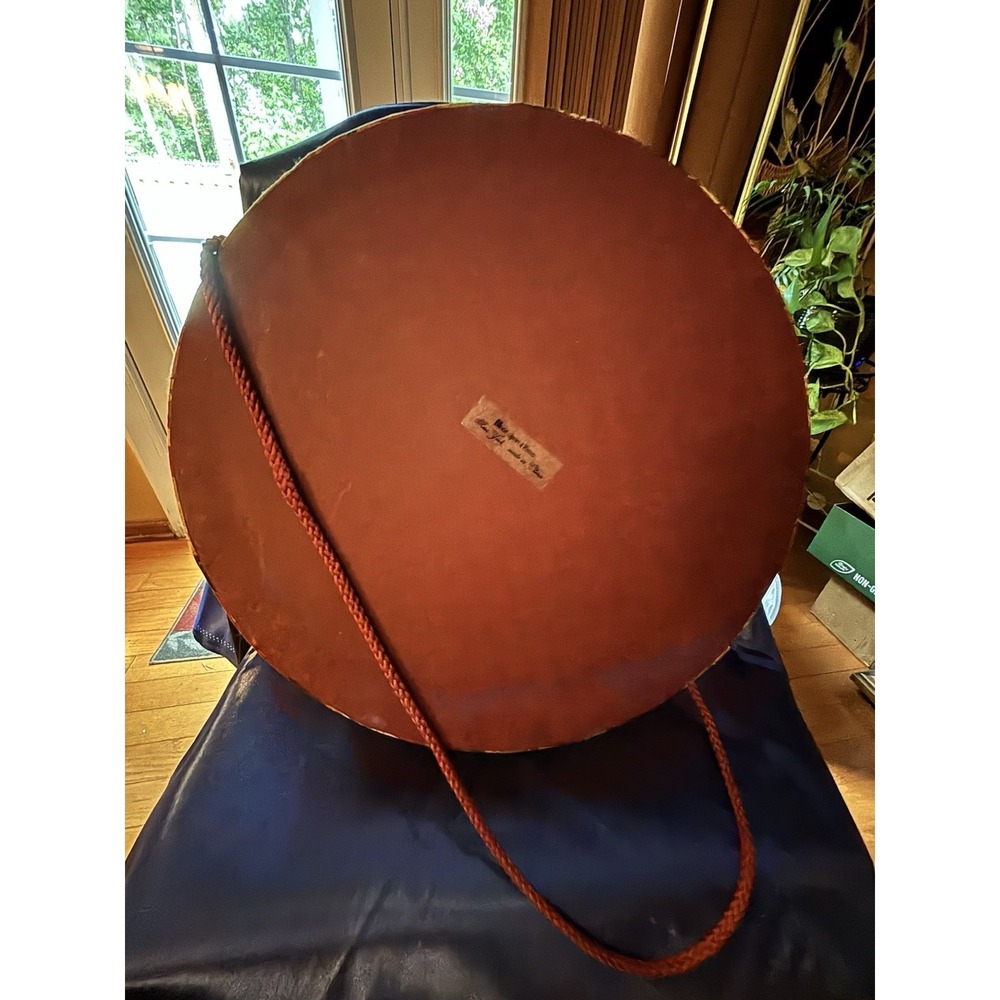 Large Round Floral Fabric Hat Box Decorative Storage Box w/ Rope Handle 12"[FL] - Picture 7 of 7